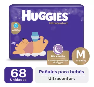 Huggies Ultraconfort M pañales 68 unidades