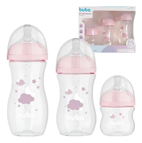 Kit 3 Mamadeiras Easy Flow Anticólica Buba