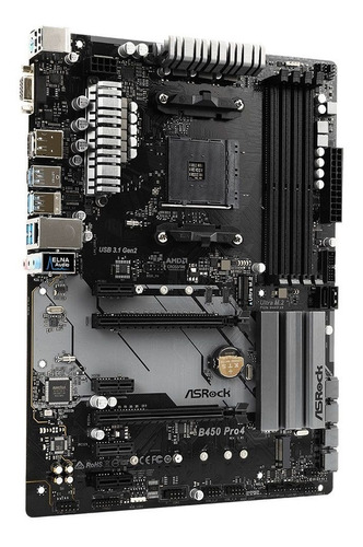 Placa Mãe Atx Asrock B450 Pro4 / Am4 / Ddr4 / Nota Fiscal