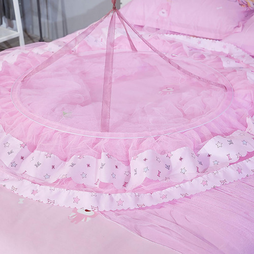 Cortina De Cama Con Mosquitera Redonda De Encaje Estilo Prin
