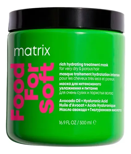 🟩 Máscara Vegana Hidratação Profunda Profissional Food For Soft Matrix 500ml