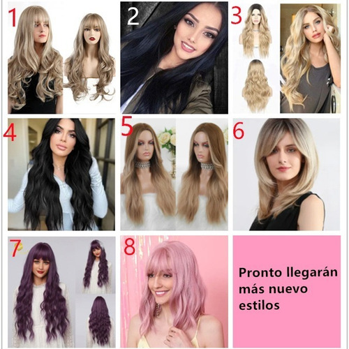 Imagen 9 de 9 de Pelucas Bob Con Flequillo Cosplay Para Mujer Pelo Natural