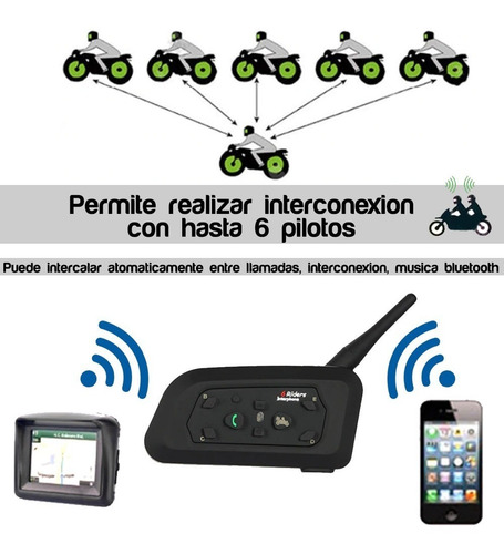 Imagen 3 de 10 de Combo 2 Intercomunicadores V6-pro Bluetooth Casco De Moto