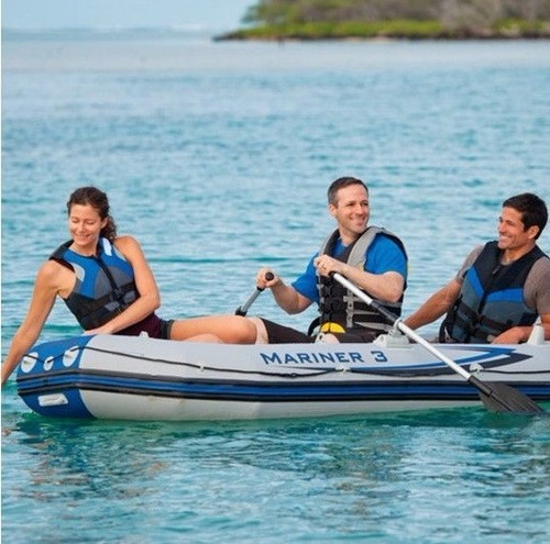 Bote Inflável Intex Mariner 3 #68373 Remos Suporte De Motor