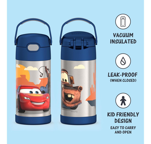 Thermos Funtainer Botella Agua Con Pajita 355ml Cars