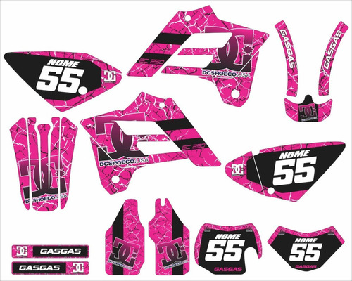 Kit Gráfico Moto Cross Gasgas Ec 250 2002 2006 Caveira