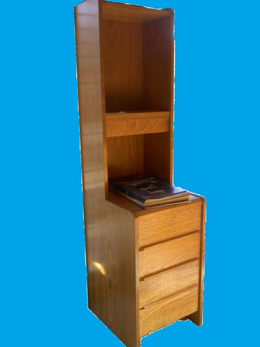 Imagen 2 de 5 de Cajonera Biblioteca Roble Macizo 4 Cajones Estantes