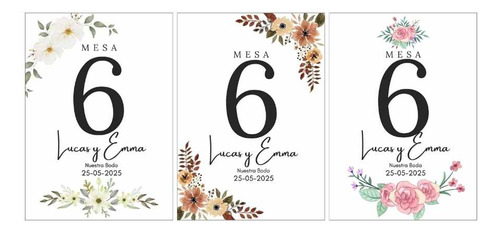 Números De Mesa Imprimibles Personalizados Para Boda