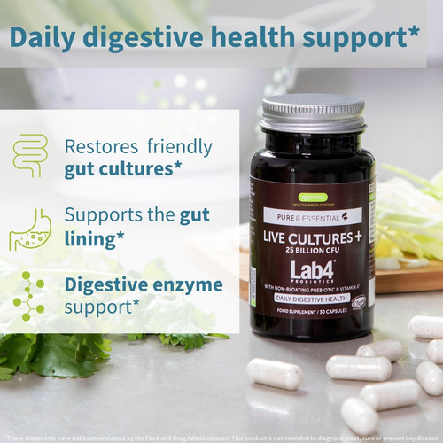Suplemento Igennus Live Cultures+ Lab4 Probiotics 30 Cápsula