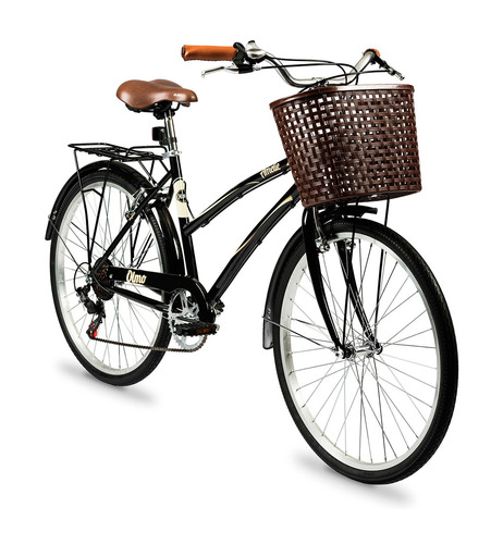 Imagen 2 de 2 de Bicicleta urbana Olmo Amelie Plume Rapide R26 18" 6v frenos v-brakes cambio Shimano Tourney TZ500 color negro