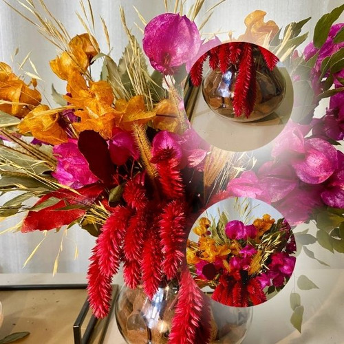 Arranjo Centro De Mesa Com Flores Secas Elegância Natural
