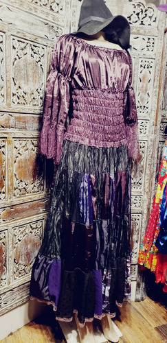 Vestido Cigano Medieval Experience Em Viscose E Renda
