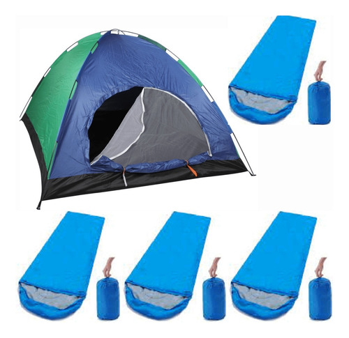 Carpa Camping Para 6 Personas Mosquitero + 4 Sobre Dormir