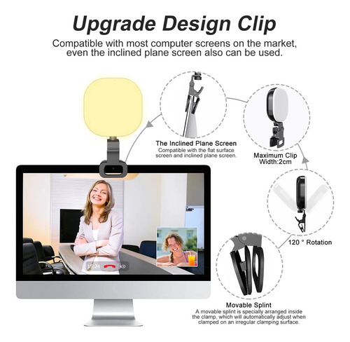 Luz Led For Selfies Recargable Usb-c, Luz For Teléfono Cel