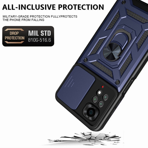 Funda Con Anillo Para Xiaomi Redmi Poco +mica Azul Redmi Note11 4g/note11s 4g