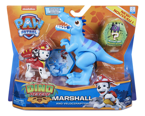 Paw Patrol Marshall Con Velociraptor Dino Rescue Spin Master