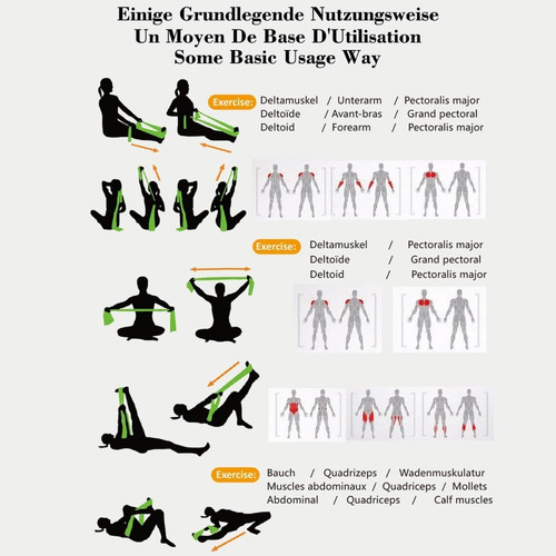 Kit 3 Elástico Para Malhar Perna Glúteos Extensor Musculação