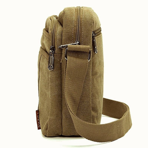 Imagem 3 de 4 de Bolsa Masculina Tiracolo Em Lona De Algodão