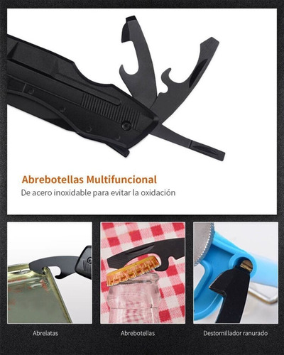 Imagen 7 de 9 de Navajas Multiherramien Acero Inoxidable Camping Pesca Hogar