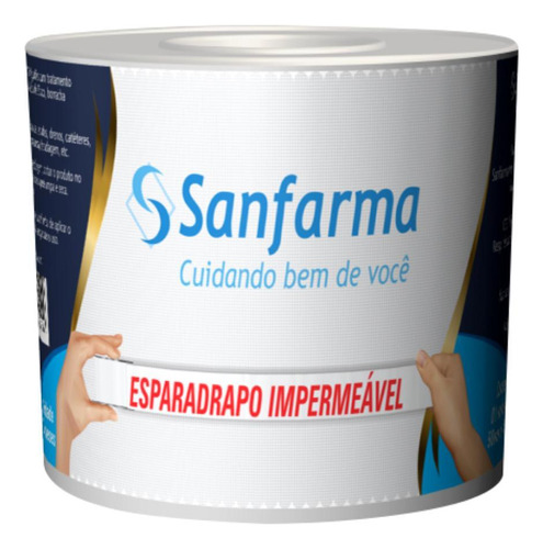 Esparadrapo Impermeável Branco Sanfarma 50mmx4,5m 24 Unid