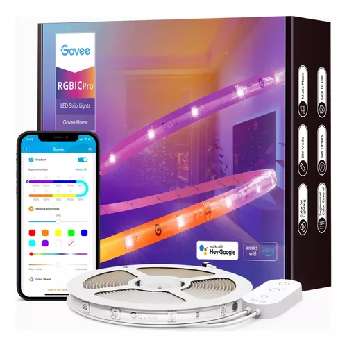 Tira De Led Govee Rgbic Led Strip 5mts Bt Wifi Alexa