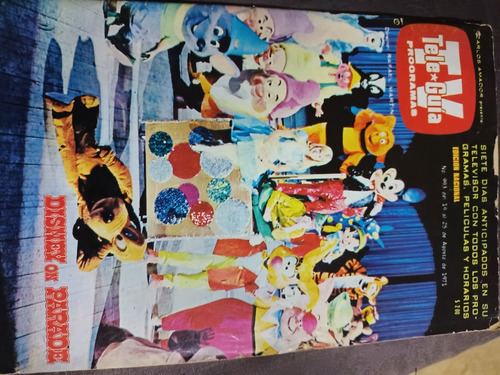 Disney On Parade En Portada De Revista Tele-guía Año-1971