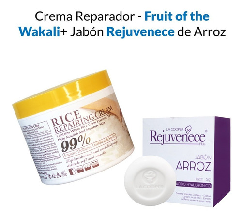 Crema Reparador + Jabón Rejuvenece De Arroz