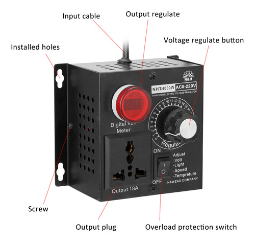 Voltage Regulator Variable Speed Voltage Portable Controller