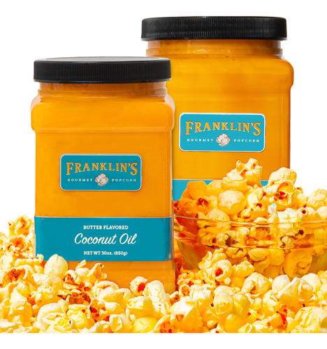 Franklin's Gourmet Popcorn Aceite De Coco Con Sabor A Manteq