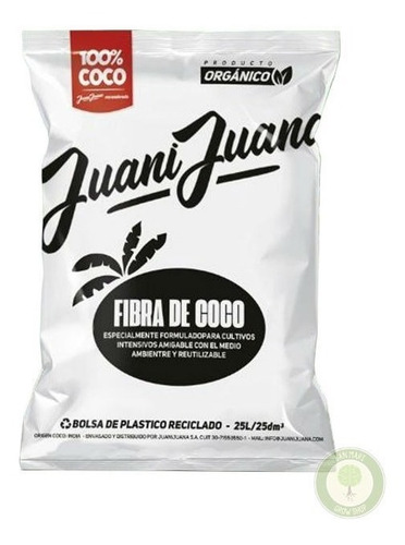 Sustrato 100% Fibra De Coco 25 Lt. / Juani Juana