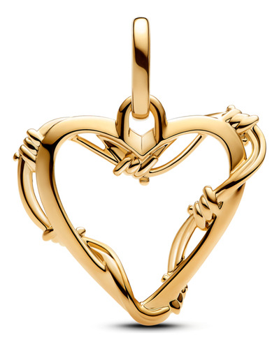 Charm Medallón Pandora Me Corazón De Alambre Color Dorado
