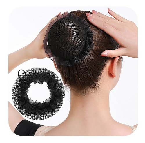 X5 Red Para Cabello Ballet Bailarina Para Chongo Danza Ajust 5 Redes Negras De 10 Cm