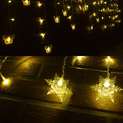 Decoración De Copo De Nieve Led De Luz De Navidad 3.5m Blanc