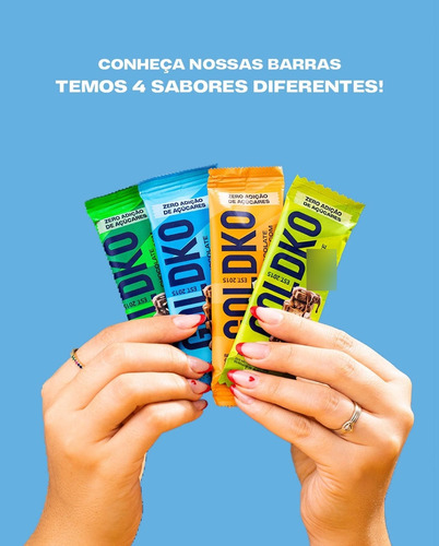10 Barra De Chocolate Com Caramelo Zero Açúcar Goldko 20g