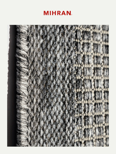 Alfombra Lavable Símil Yute Gris 80x150 Cm Mihran