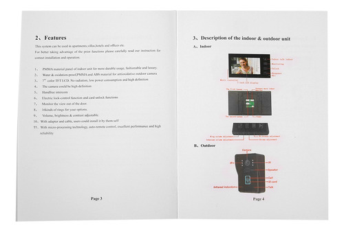 Kit De Timbre Smart Intercom Con Vídeo Hd De 7 Pulgadas Para Puerta Home Gate