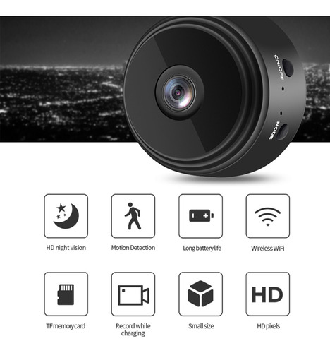 Minicâmera Oculta Sem Fio 1080p Com Detecção De Movimento