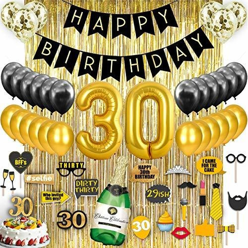 Decoraciones Del 30º Cumpleaños Back & Gold | 30th Birthday 