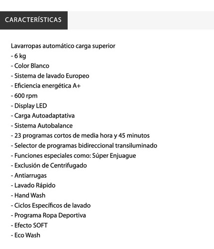 Imagen 8 de 10 de Lavarropas Drean Gold Blue 8.6 Eco 6 Kilos 800 Rpm - Cuotas