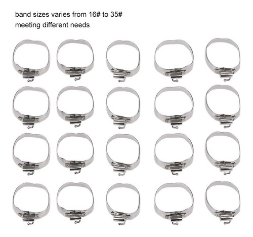 Imagen 3 de 6 de Pack De 80 Bandas De Ortodoncia Con Tubo Bucal Para