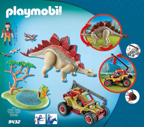 Playmobil Explorador De Vehiculo Con Stegosaurus Conjunto De