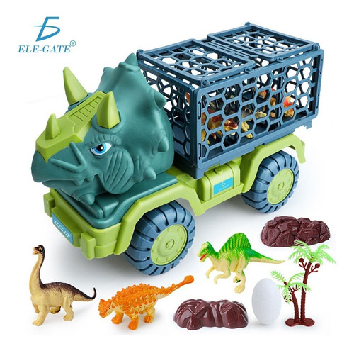 Juguete De Vehículo Transportador De Dinosaurio Para Niños Color Verde Musgo