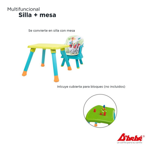 Silla Periquera D Bebe Grow With Me 4 En Verde/azul Verde