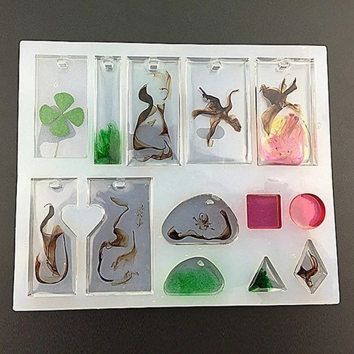 Imagen 7 de 10 de Molde Silicona Epoxi Resina Dijes Bisuteria Kawaii