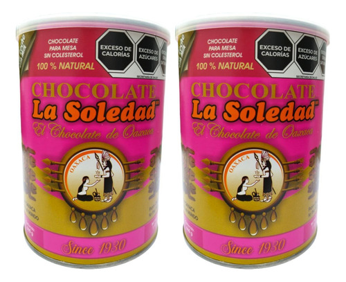 2 Botes Chocolate En Polvo Con Leche La Soledad  660 Gr Oax