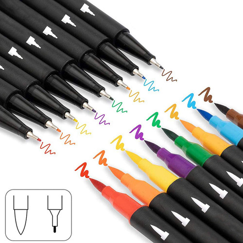 Conjunto De Marcadores Ultrafinos De Duas Cabeças De 24 Core