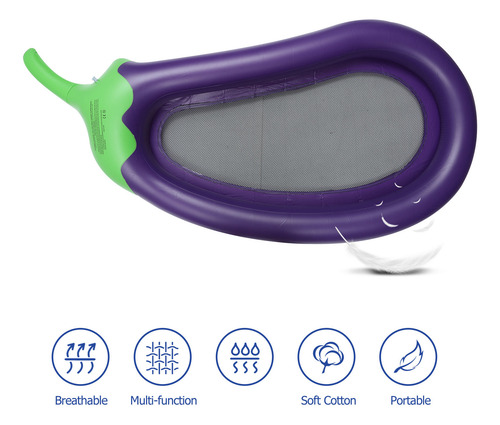 Alfombrilla Inflable Para Piscina Con Forma De Berenjena, Fl