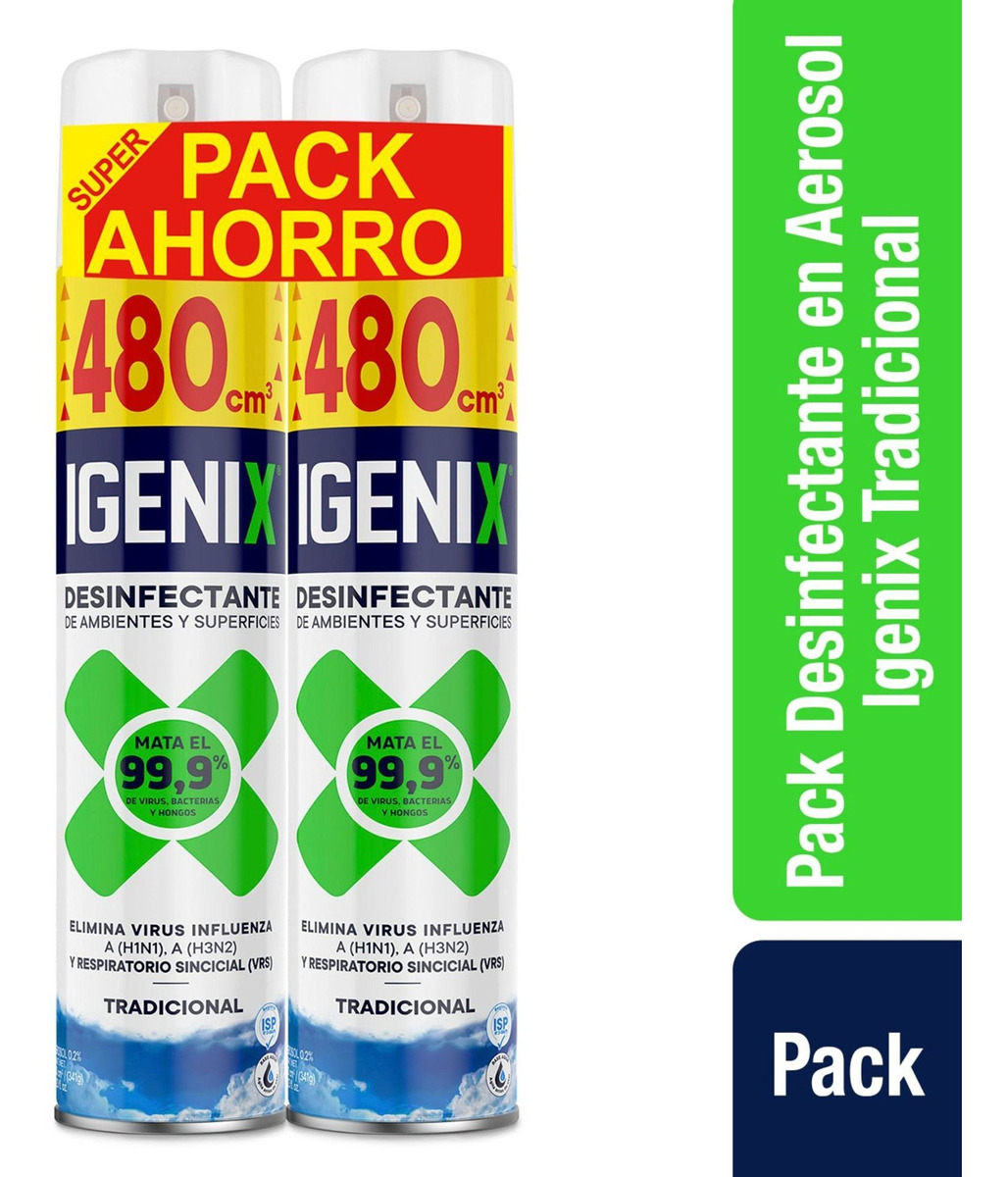 Pack Desinfectante Aerosol Igenix 2x480 Cc