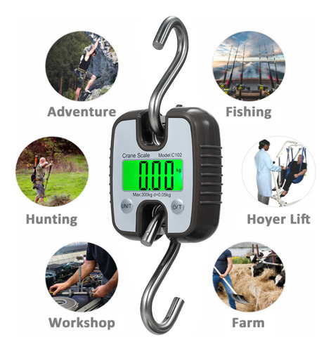 . Mini Báscula Digital De Grúa De 300 Kg Con Pantalla Lcd