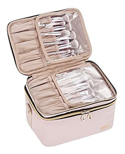 Bolsa De Maquillaje De Viaje Nishel De Doble Capa Con Correa